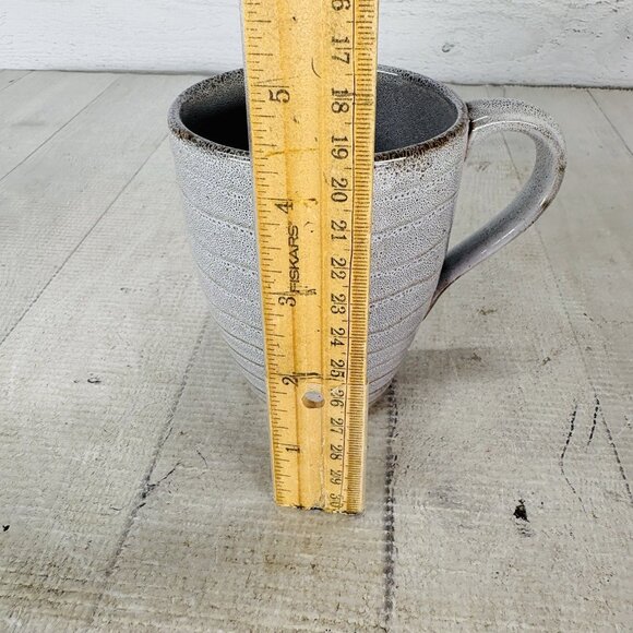 Home Target Gray Ribbed Brown Speckled Farmhouse Rustic 10oz Cups Mugs Set of 4 - Picture 10 of 16
